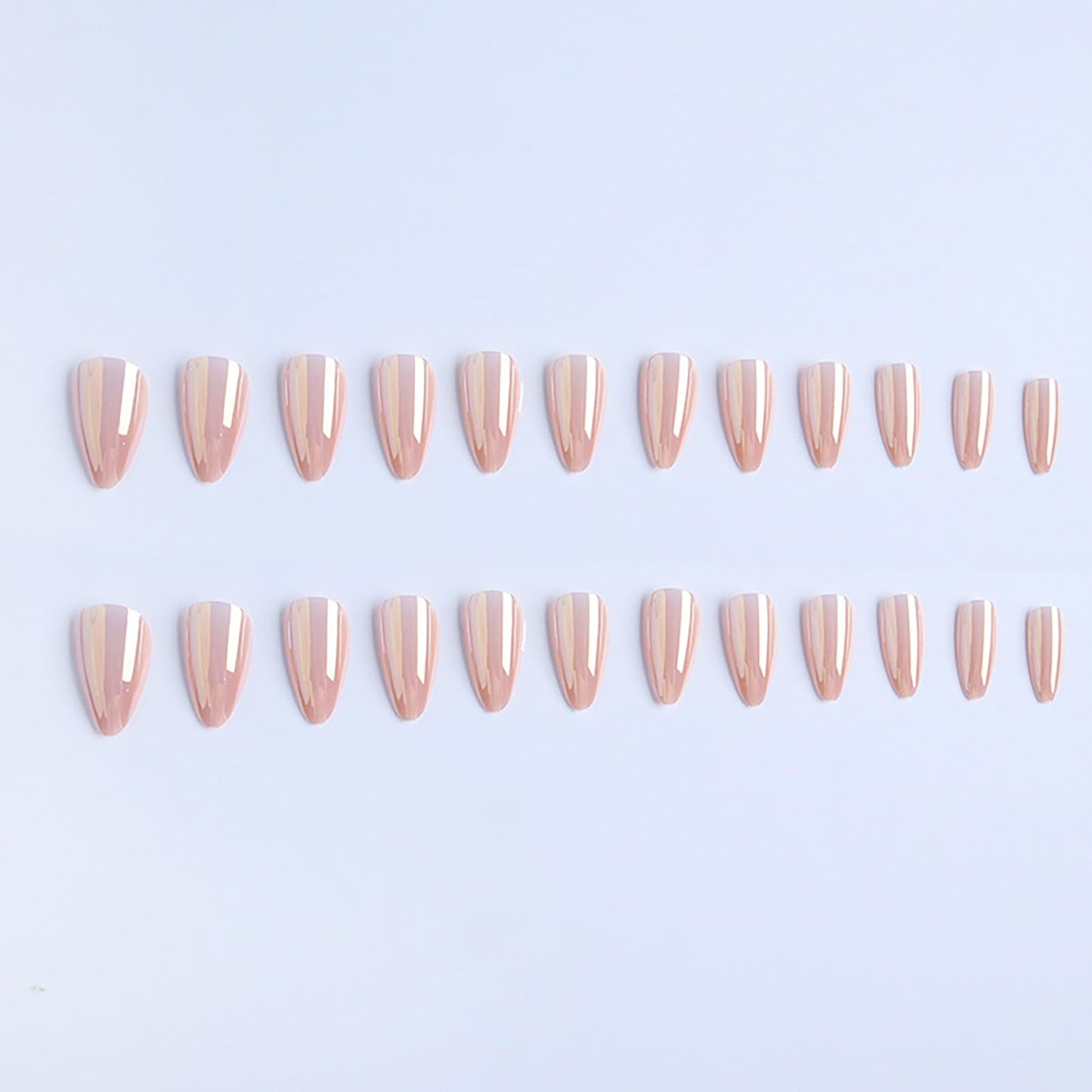 Short Almond Press on Nails Aurora Pink Fake Nails Press ons Acrylic Nails False Glossy Full Cover Artificial Stick on Nails for Women Girls 24 Pcs