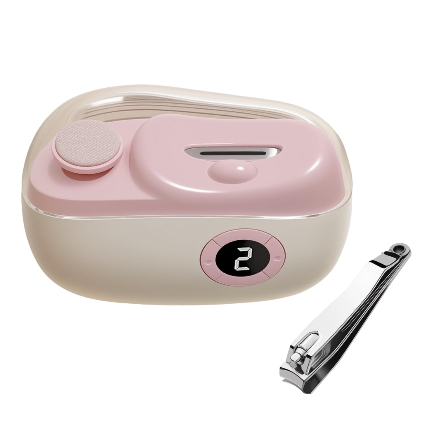 3-in-1 Automatic Electric Nail Clippers with Display, LED Light & Storage Toenail Clippers, Polishing Smart Electric Nail Trimmer, 3 Speeds Nail Cutter for Seniors, Men, Adults Pink