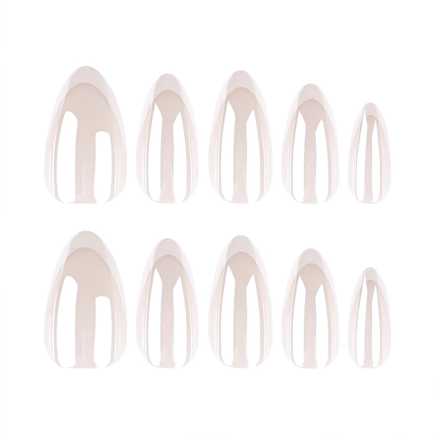 Pearl White French Tip Press On Nails Almond Soft Gel Fake Nails, Glossy Milky White Elegant Glue On Nails, Reusable Minimalist False Nails for Women, Salon Quality 24PCS