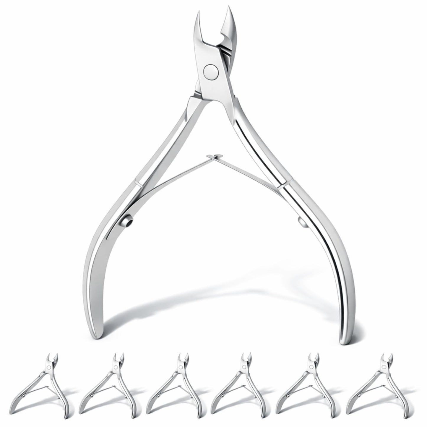 8 Pieces Cuticle Trimmer Stainless Steel Cuticle Nippers Pointed Blade Dead Skin Cutter Clipper Remover Scissors Manicure Tools for Fingernails and Toenails(Silver)