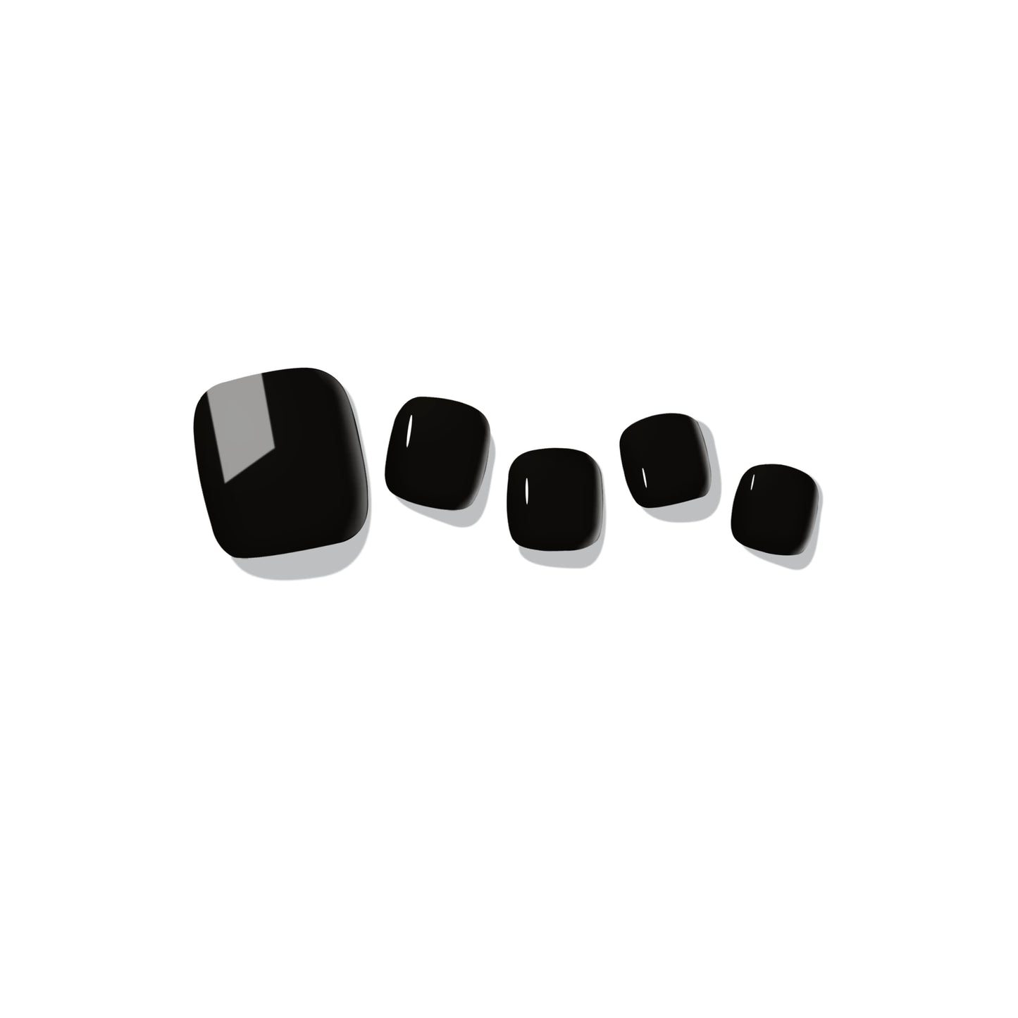 Adora Couture Semi Cured Gel Nail Strips - 32 pcs Gel Pedicure Stickers, Easy to Apply & Remove Toenail Stickers, Salon Quality At Home & Long Lasting - UV Nail Lamp Required - Black P