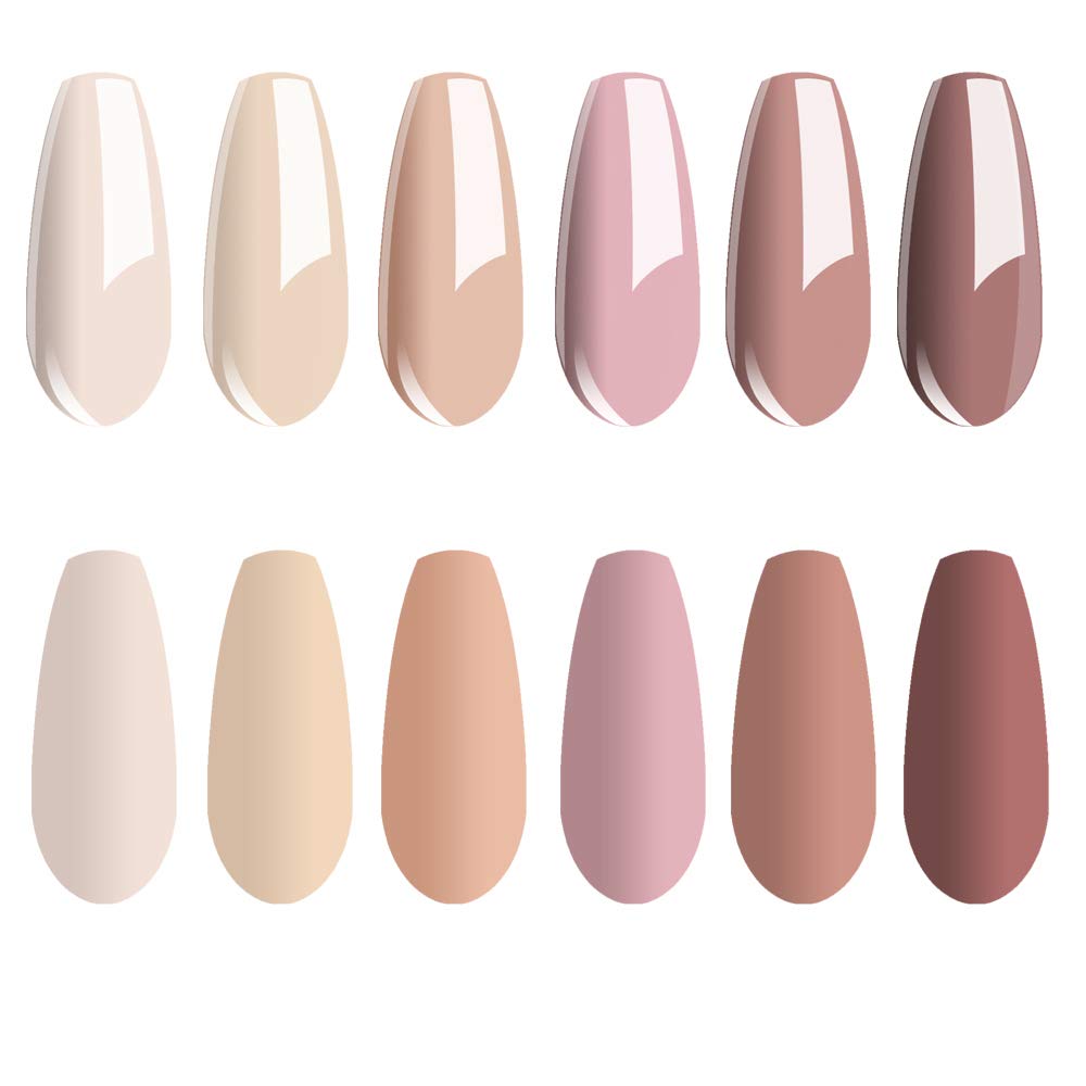 Vishine Gel Nail Polish Set Nude Serises Colection Daily Colour 8MLSoak Off Nail Gel Polish with Gift Box, UV LED Lamp Required for Nail Slaon Home Manicure Gel Nail Kit
