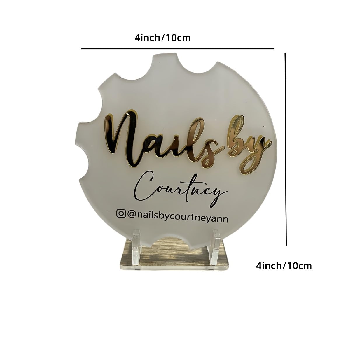 ZYDZKA Custom Nail Salon Prop, Personalized Acrylic Nail Art Board 3D Nailfie Disc with Fashion Design, Reusable Photo Background for Nail Art, Portable Advertising Display Prop for Nail Techs‌