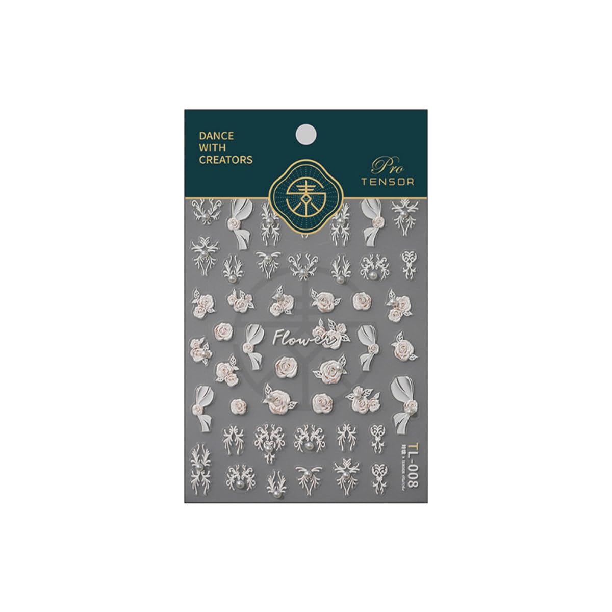 White Flower Nail Sticker 5D Embossed Pearl Flower Nail Art Sticker Self Adhesive Nail Decals Self Adhesive Summer Floral Nail Art for Women Manicure Supplies Nails Art Decorations