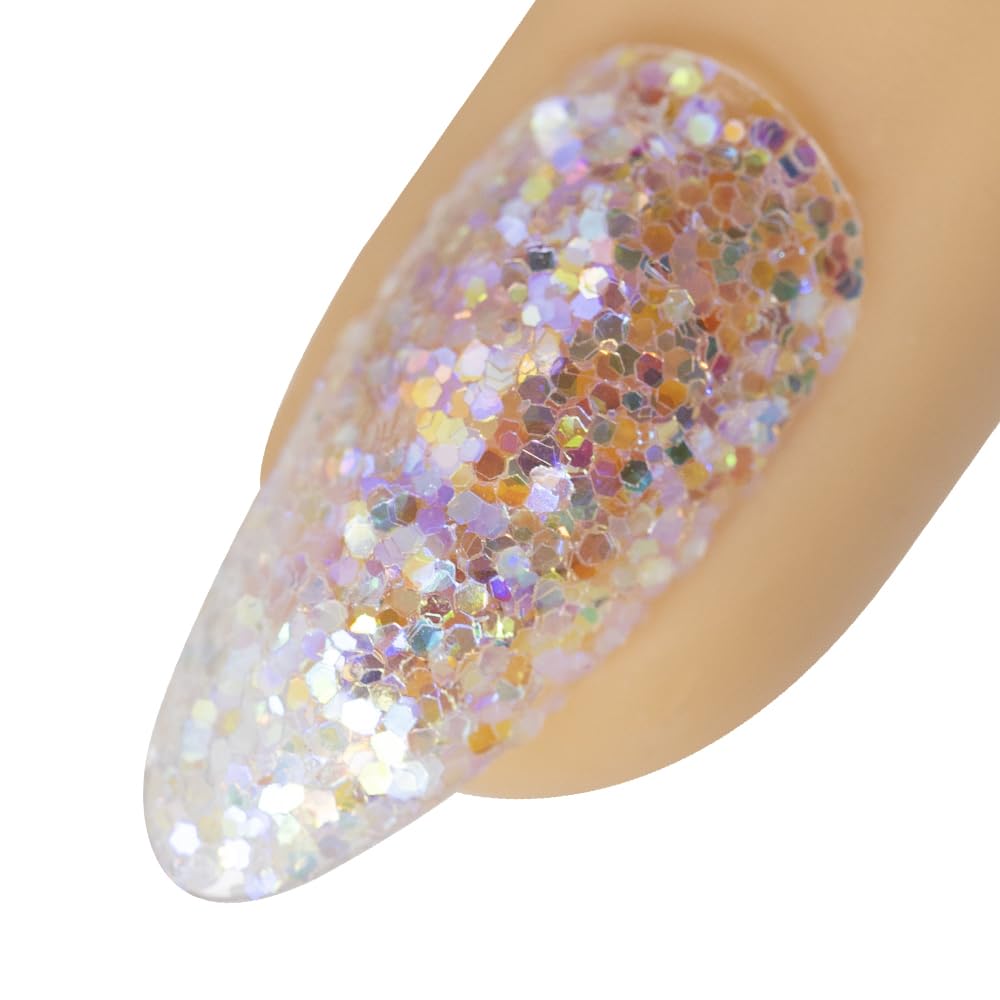 Young Nails Art Glitters - Premium Loose Nail Glitter Powder for Acrylic Nails & Gel Nails, Nail Sequins, Nail Sparkles, Nail Art Powder, Fine & Chunky Glitter, Durable, Sleep Pile, 1 oz