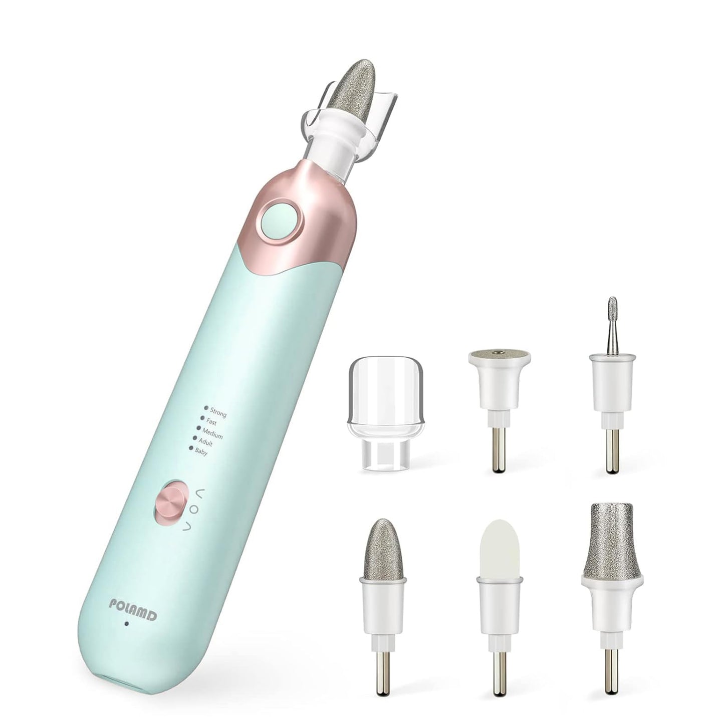 Professional Manicure Pedicure Kit, Electric Nail File Set, Cordless Electric Nail Drill Machine, 5 Speeds Hand Foot Care Tool for Nail Grind Trim Polish (Blue)