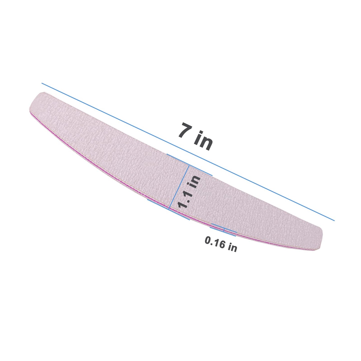 Nail Files (50 Pcs), 100/180 Grit Nail File Emery Board Bulk for Acrylic Nails and Natural Nails, Limas para Unas Acrilicas Profesional Pack Filers for Gel Nail Double Sided Manicure Curved Gray