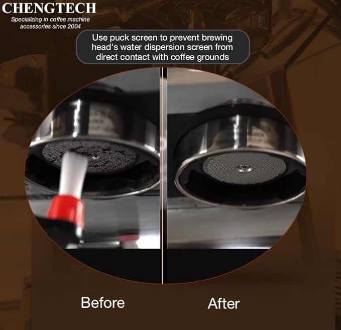 Stainless Steel Espresso Puck Screen for 51mm Espresso Portafilter Filter Basket Compatible with DLG EC885/9155/9255/9355/9555/9665/9865, SMEG & EUPA Coffee Machine
