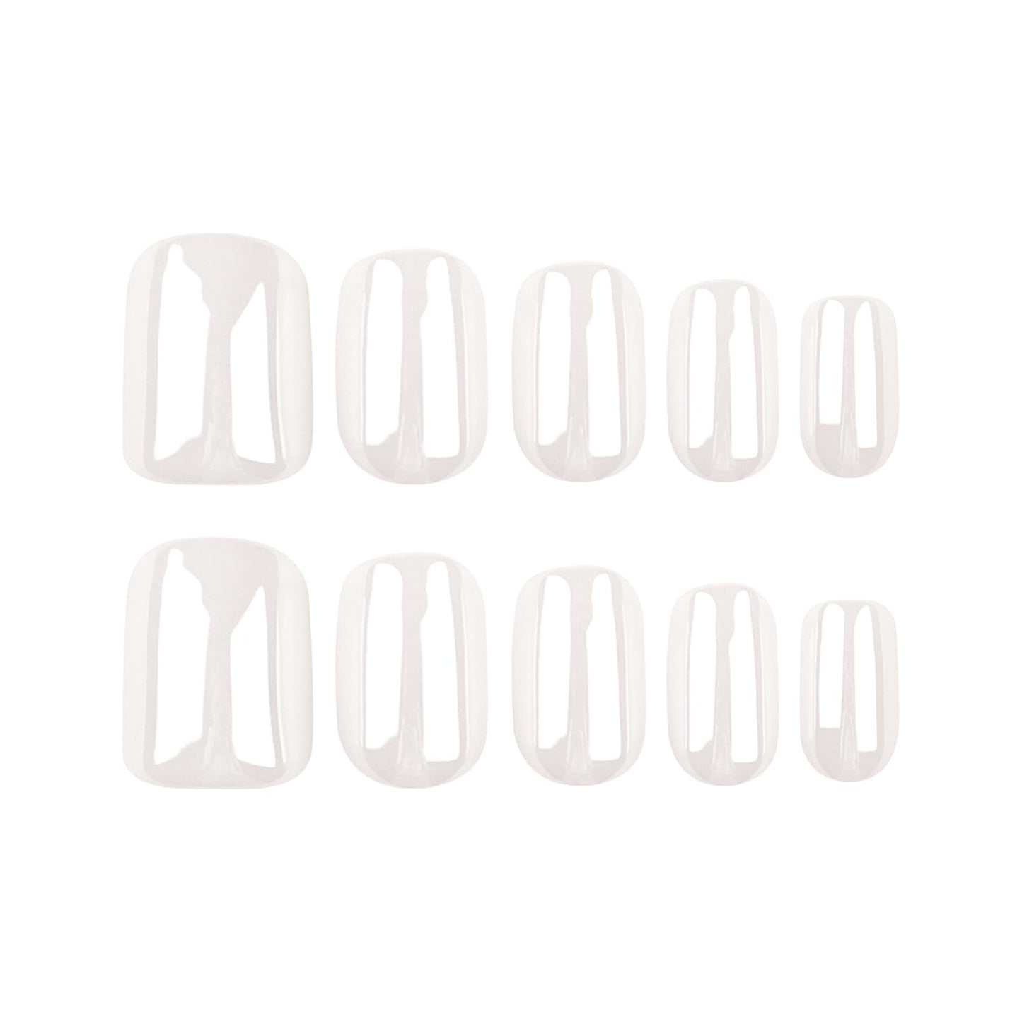 Taoyisent Moonlight White Short Press On Nails, Glossy Creamy White Square Shape, Natural Looking False Nails, Elegant Minimal Style, 24PCS for Women