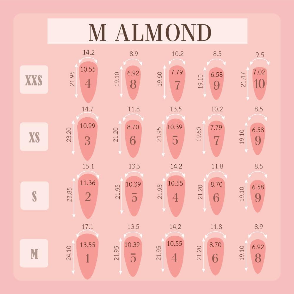 Azilaz Press On Nails, Silver Glitter Winter Christmas Design, Medium Almond Shape, Handmade, 10-Piece Set (Medium)