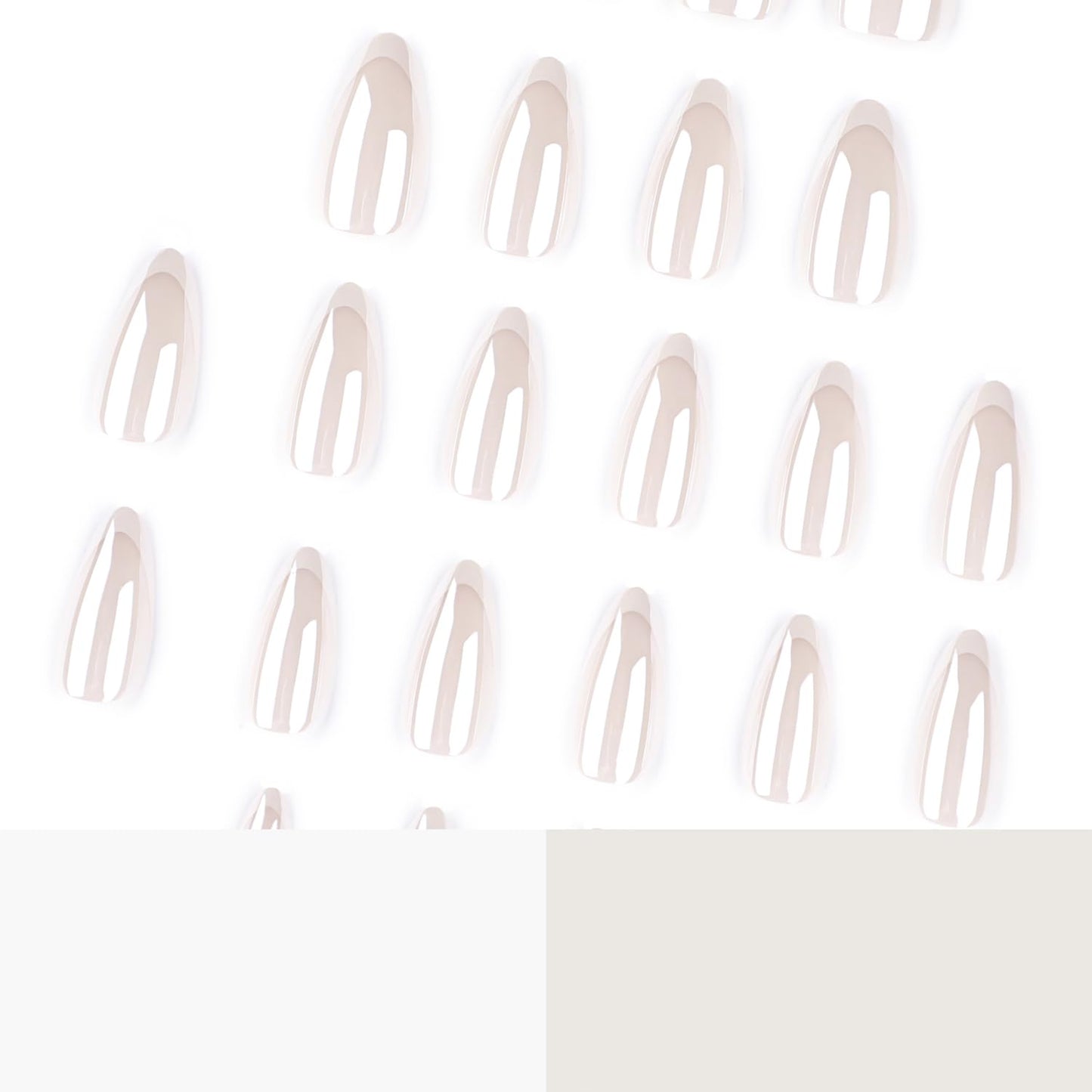 Pearl White French Tip Press On Nails Almond Soft Gel Fake Nails, Glossy Milky White Elegant Glue On Nails, Reusable Minimalist False Nails for Women, Salon Quality 24PCS