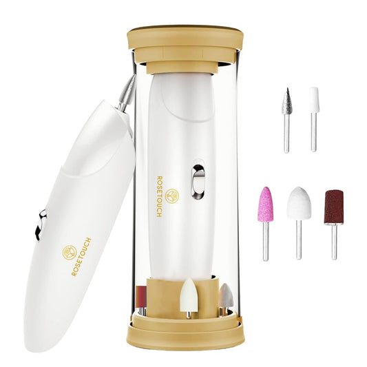 Professional Acrylic Manicure Pedicure Kit, Electric Nail File Set, Cordless Electric Nail Drill Machine, Hand Foot Care Tool for Nail Grind Trim Polish(Gold)