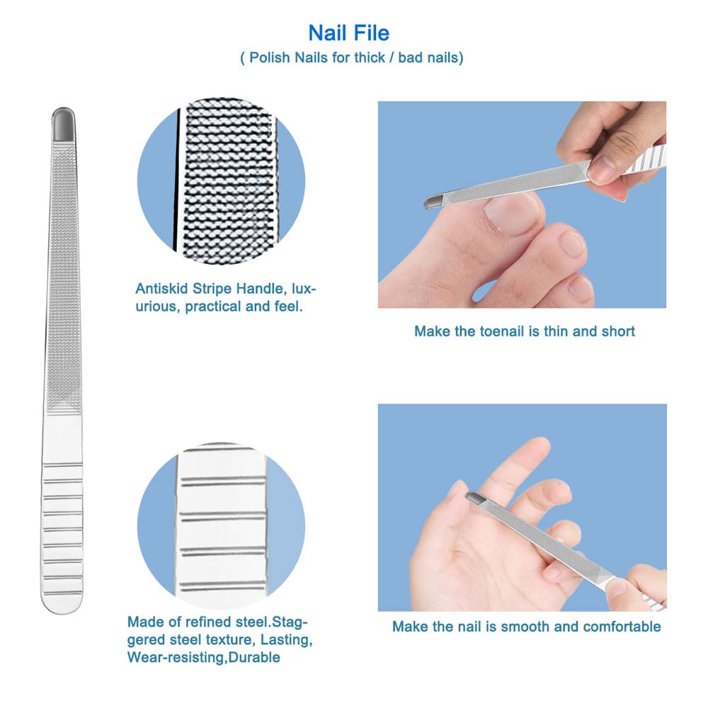 HIFAU Professional Cuticle Nippers Kit, Cuticle Trimmer with Cuticle Pusher & Other Durable Nail Care Manicure Kit for Women, Premium Stainless Steel & Ergonomic Design, Travel & Gift