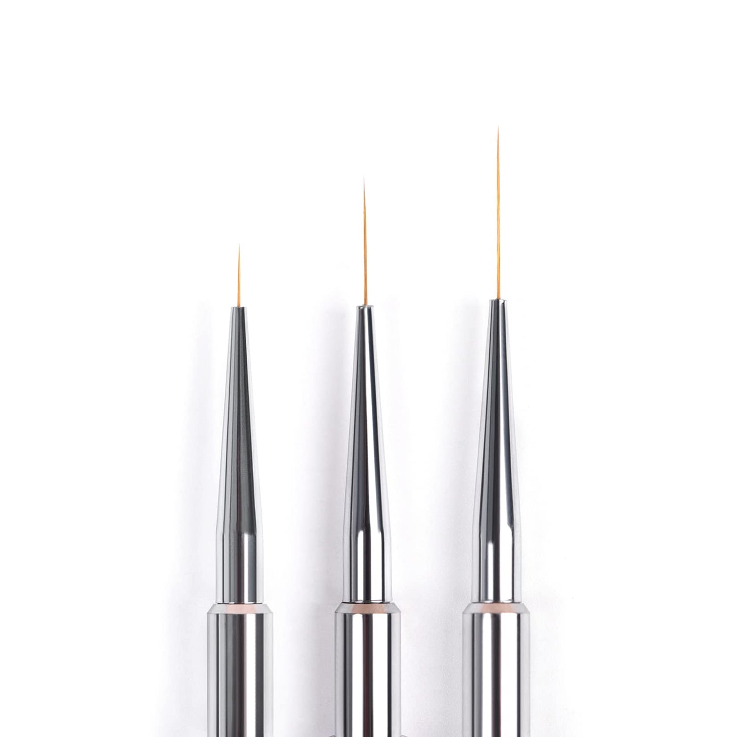 KADS Nail Art Liner Brushes Kolinsky Nail Art Brush Liner Brush UV Gel Polish Painting Nail Design Brush Metal Handle Nail Drawing Pens 8/15/20mm (8mm+15mm+20mm)