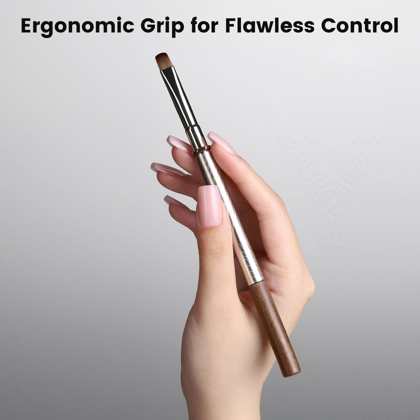 YOKEFELLOW EliteAlly Nail Art Brushes,Round Nail Brush for Builder Gel & Polygel,Brush for Gel Nail Polish,Wide Round Brush Professional Nail Tool(EA02 WIDE ROUND)