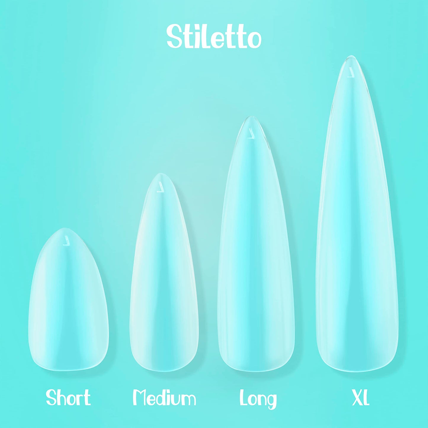 NABULOUS Soft Gel Nail Tips, Stiletto XL, 360 Pieces, Full Cover, Clear, 0 Ounce (Pack of 1)