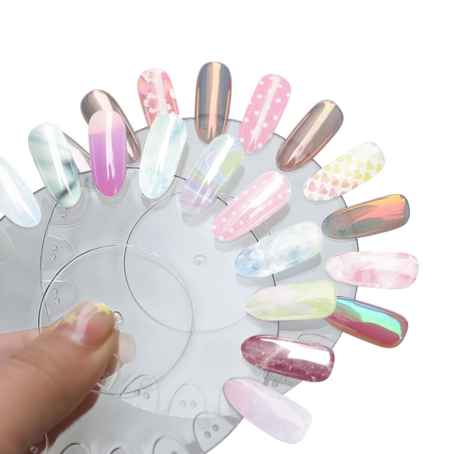 WOKOTO 300 Sheets Nail Foils Transfer Nail Art Holographic Flower Marble Foil Sheets, 1 Set for All Mix-Designs Nail Transfer Foil for Women Girls Nails