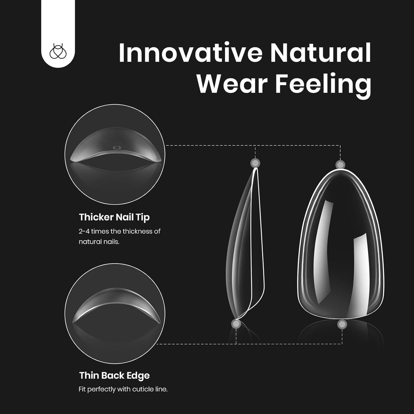 Beetles Gel Nail Kit, Short Almond Nail Tips Easy Extension Set 240 Pcs Pre Shaped Clear Full Cover Fake Nails Tips with 5 In 1 Nail Glue Uv Led Lamp DIY Manicure Gifts for Women