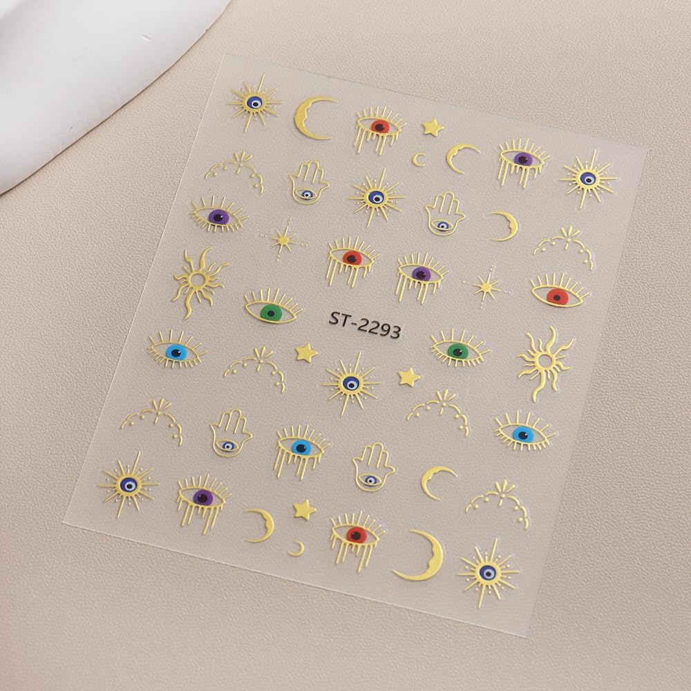 SIMAYKUWA Greek Mythology Nail Stickers - Apollo Sun & Serpent 3D Relief Charms, Metallic Sculpted Nail Art for Cosplay Festival, A Set of 2 Sheets