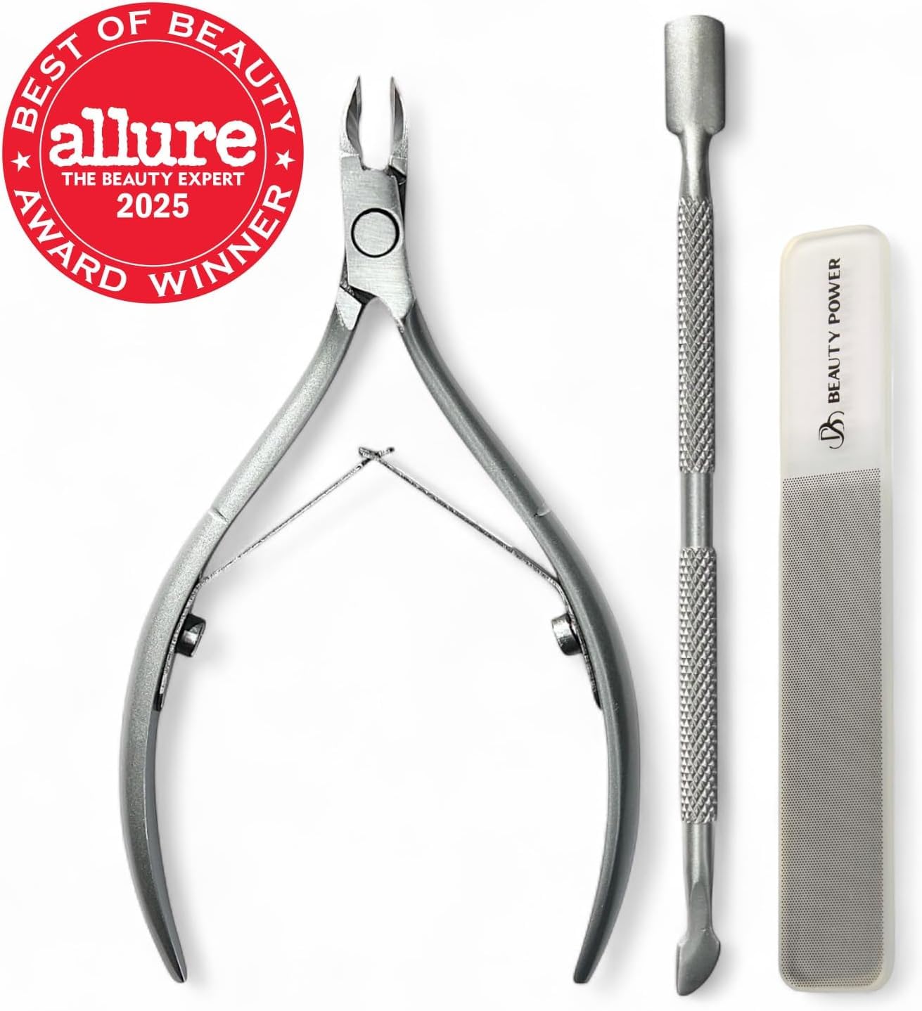 Beauty Power 9 in 1 Professional Manicure Pedicure Set - Stainless Steel Nail Clippers, Nano File, Cuticle Nipper, Scissors, Tweezers, Travel PU Leather Case for Men & Women - Gift Ready (Brown)