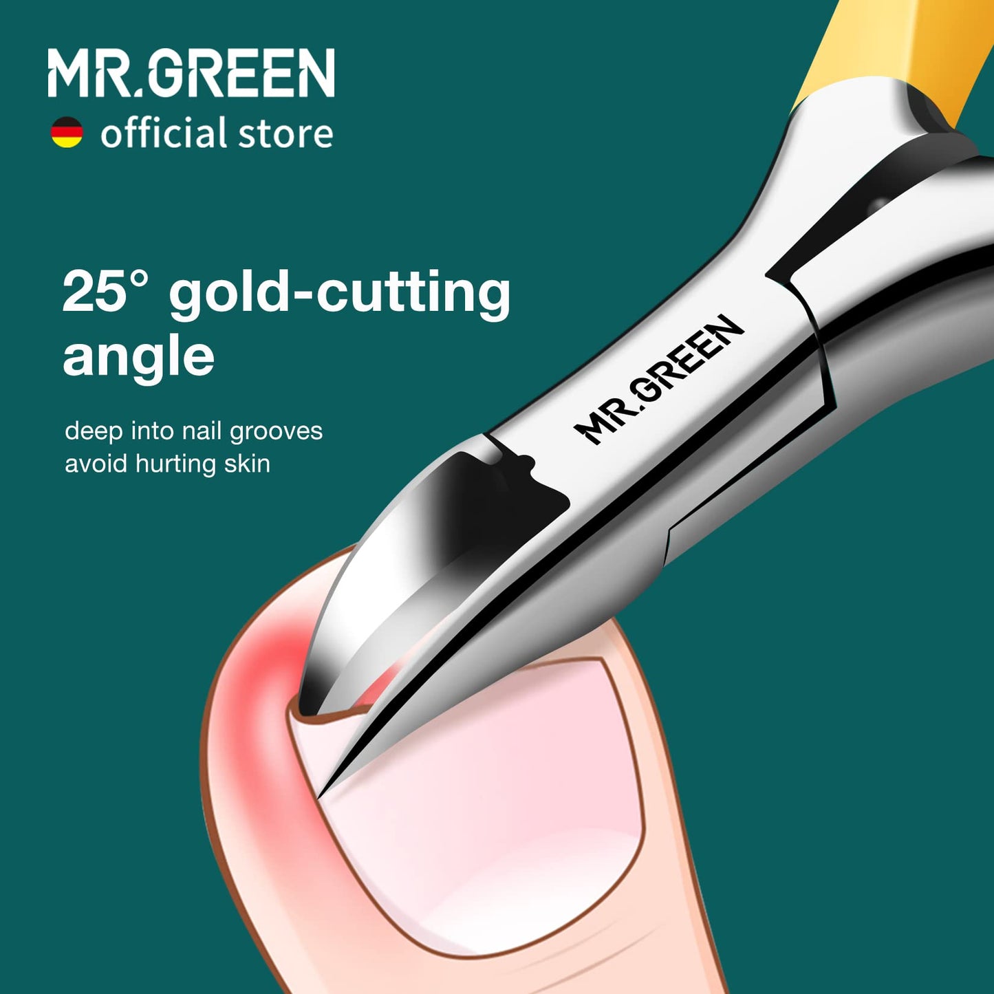 MR.GREEN Toenail Clippers Stainless Steel Ingrown Nail Cutter Thick and Hard Nails Pedicure Manicure Tools (Orange+Nail Remover)