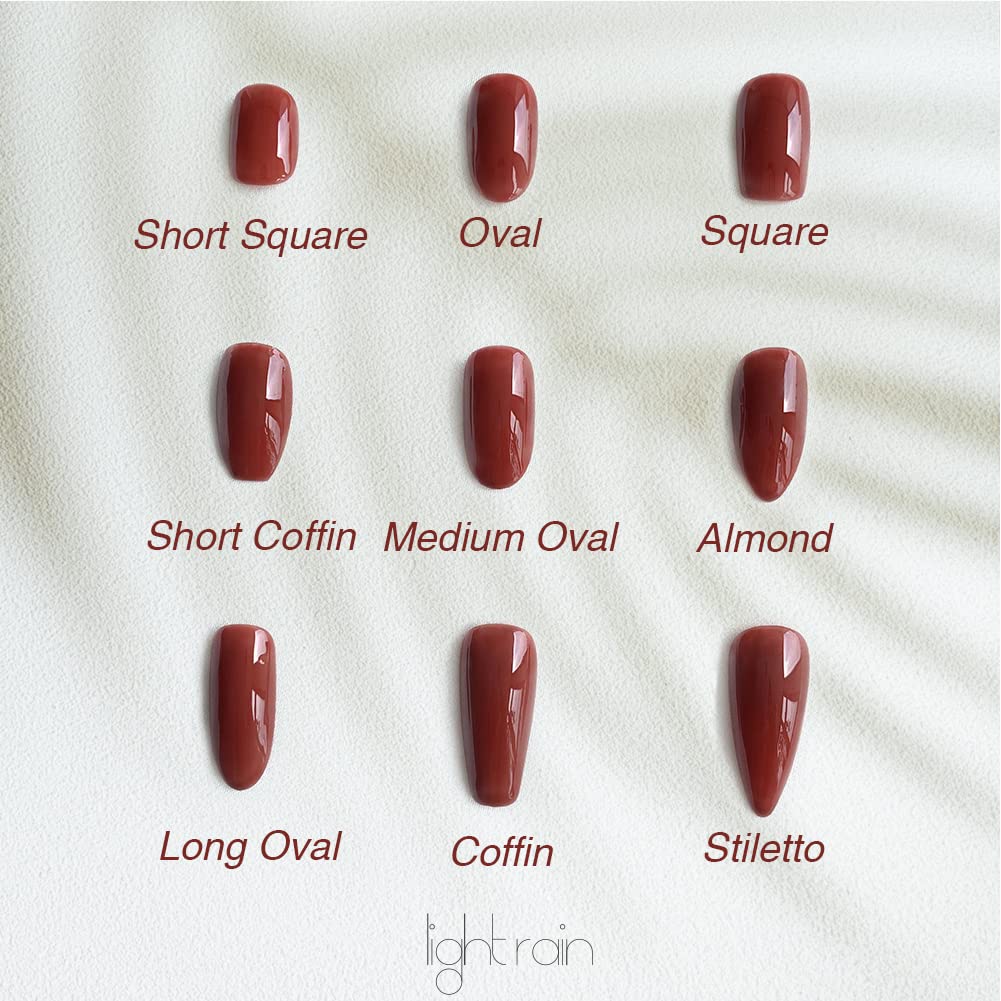 Light Rain Medium Size Hand-made Press on Nails, 3D Gel UV Finished False nails with Design by Professional Manicurist