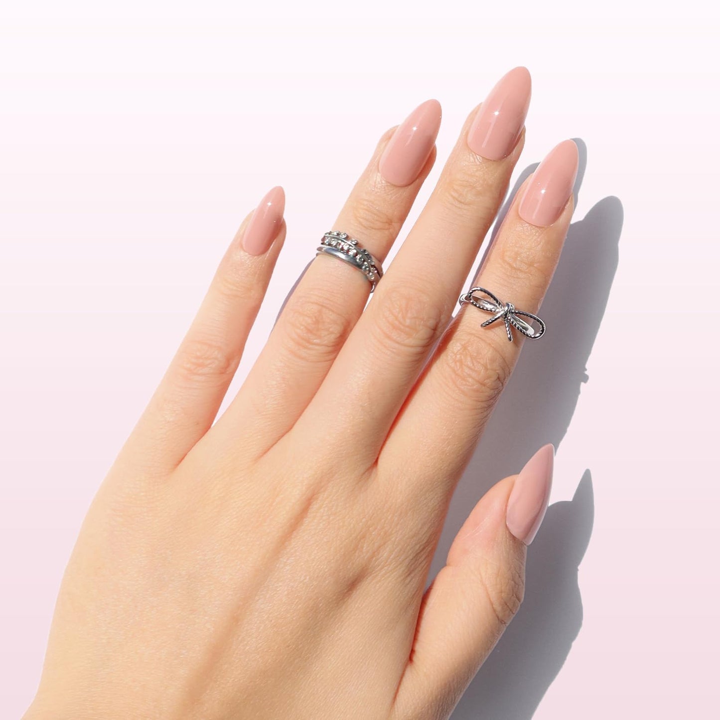 Nail Reformation Press On Nails, Baby Blush | Soft Pink Short Almond Fake Nails in Glossy Finish, Salon Quality, Natural Reusable Stick On Nails in 16 Sizes - 32 Nail Kit with Glue, Gifts for Women