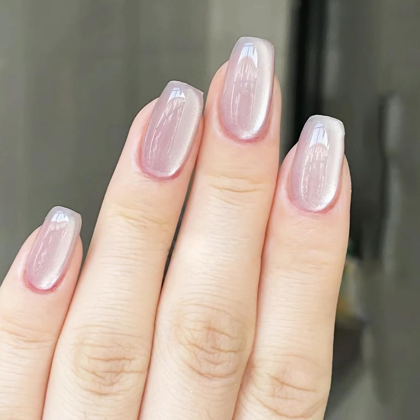 4 Pack 96 Pcs Medium Press on Nails Square False Nails with Gradient Design Full Cover Glossy Acrylic Glitter Press on Nails for Women Girls Reusable Stick on Nails