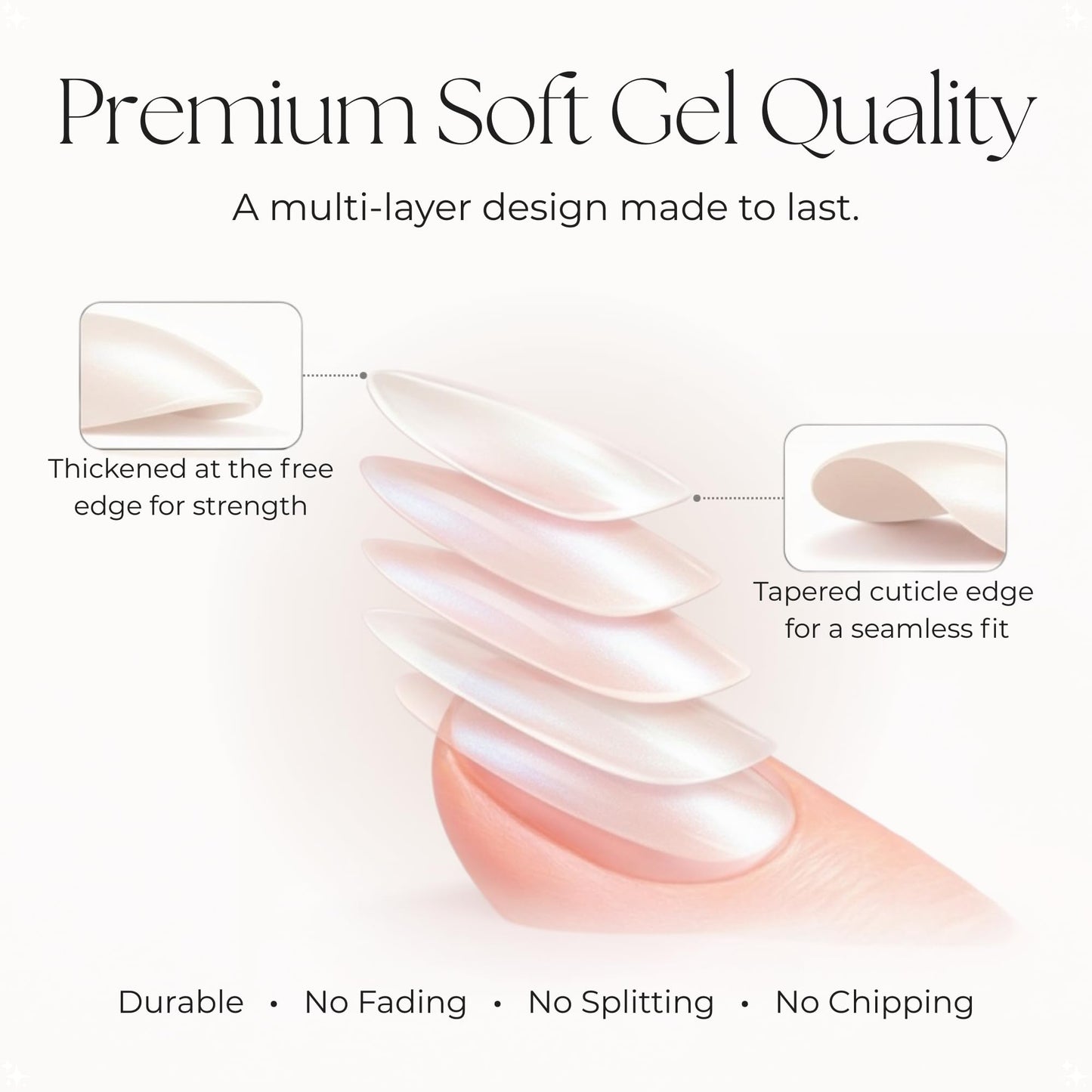 OURÉ Matching Press On Nails and Toenails Mani Pedi Set, Short Almond Soft Gel Nail Kit with Glue, 30 Press On Nails + 24 Press On Toenails, Reusable Fake Nails (Opal Veil – Soft Pearl White)