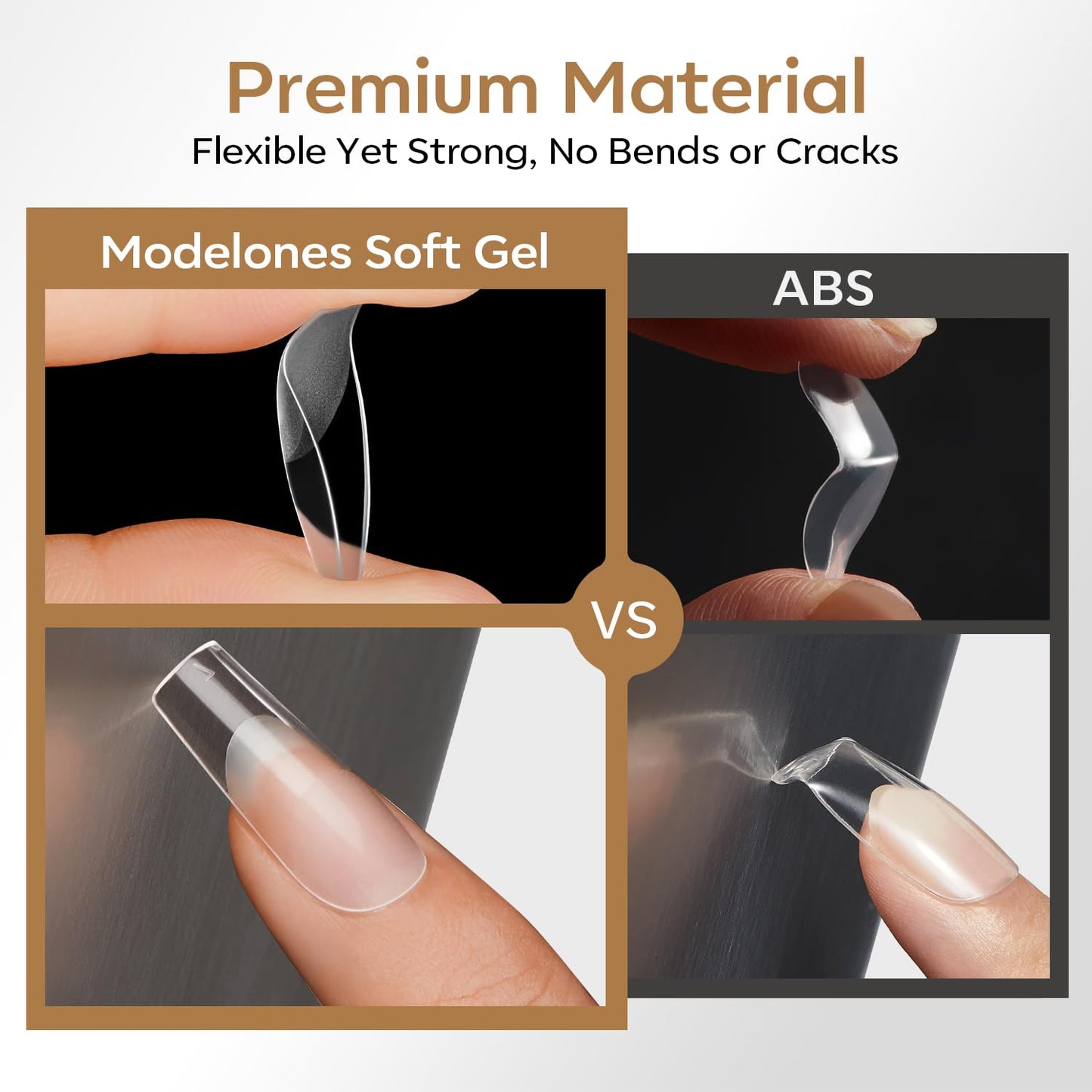 modelones Extra Short Square Gel Nail Tips, 360pcs Pre-etched Clear Fake Nails Press On Full Cover Half Matte 15 Sizes Acrylic Gel Tips for Extension Salon