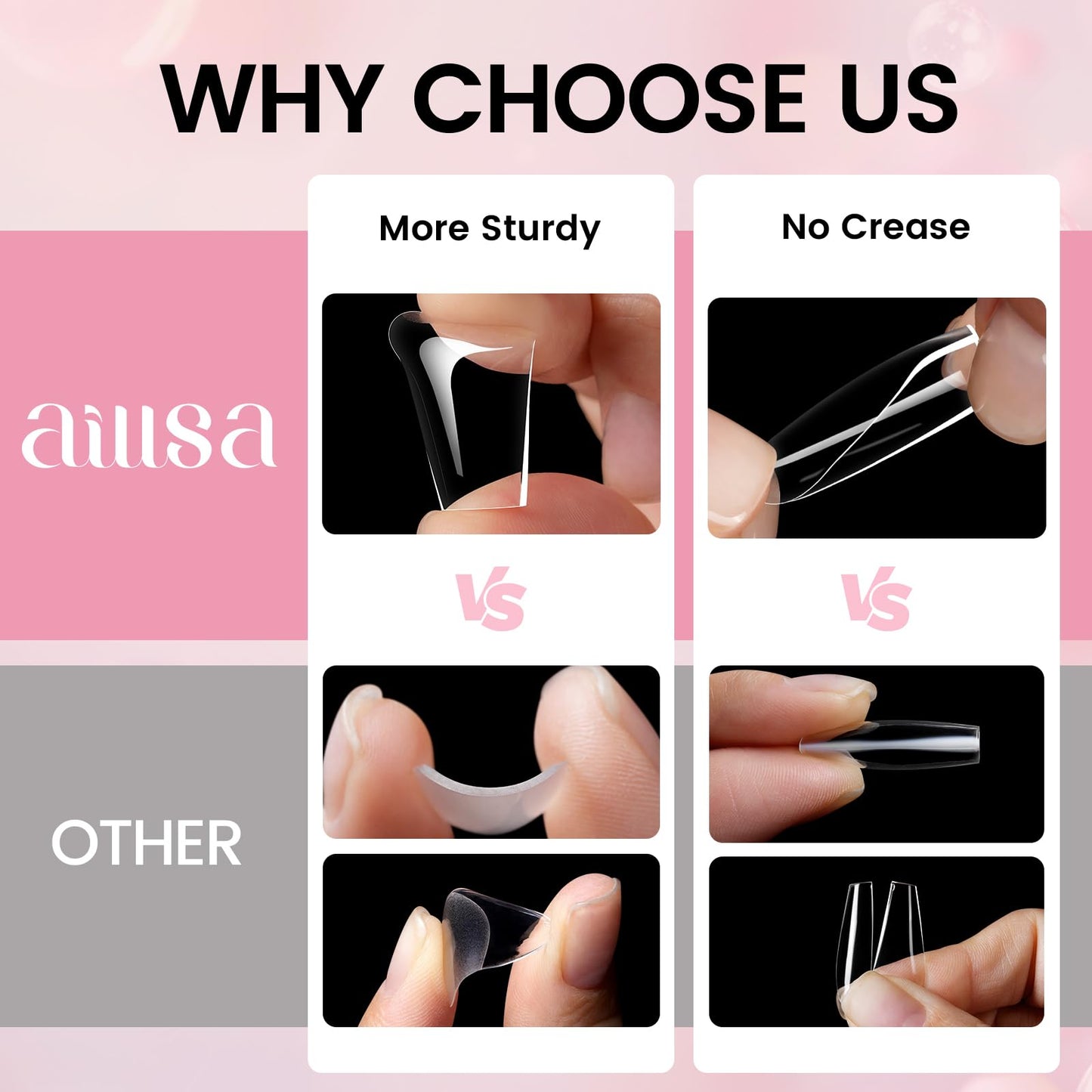 AILLSA Nail Extension Kit Medium Square Nail Tips 224pcs, Upgrade Glue Gel 30g for False Nail Tips, Gel Nail Tips Kit with Portable Mini U V Nail Lamp for DIY Home Salon