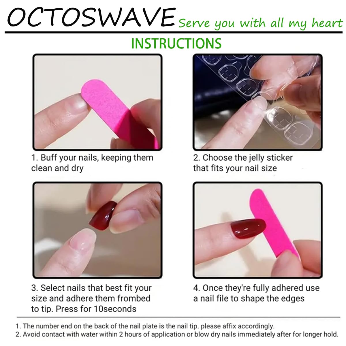 octoswave Press on Nails Long Almond Fake Nails Cute French Artificial Nail y2k Nail for Women 24pcs