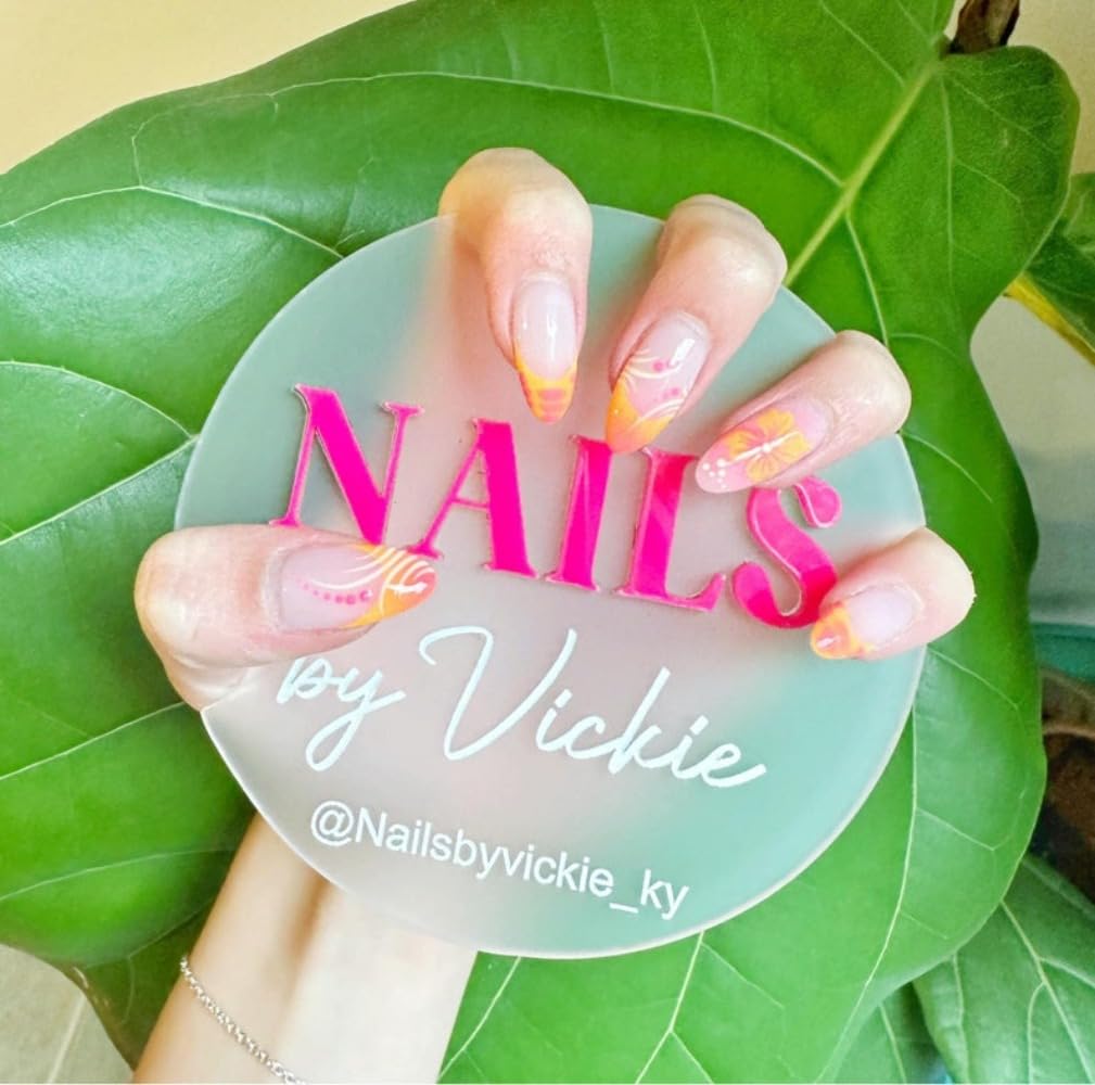 Custom Nail Logo,Personalized 3D Acrylic Nail Photo Prop,Nail Technician Gift,Prop for Nail Techs, Nail Selfie,Nail Photo Prop (white,10cm)