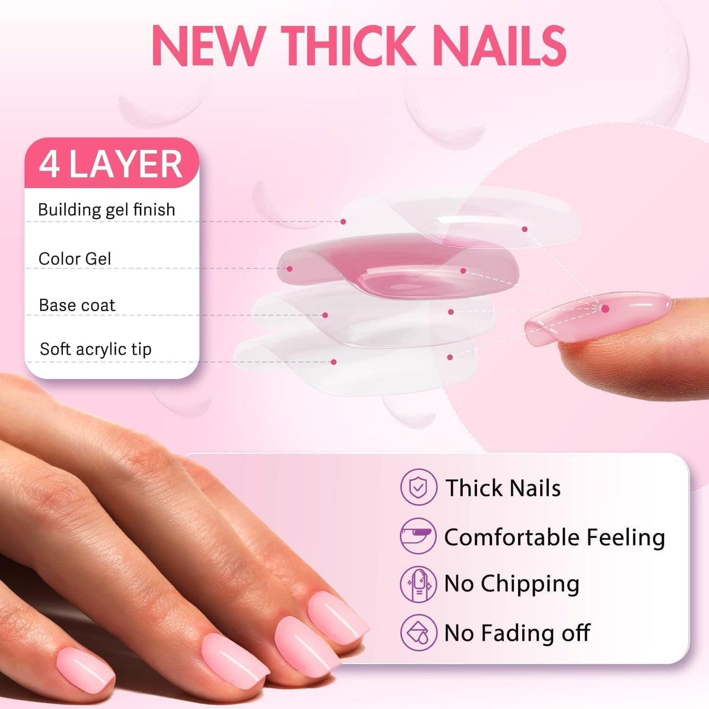 Emerald Green Press on Nails Short Square, Natural Gel Nails Glue on Fall Colors 2025 Trendy Acrylic Nails Press ons Featured Protective Coat Thick Reusable Fake Nails 24Pcs Short Coffin Nails