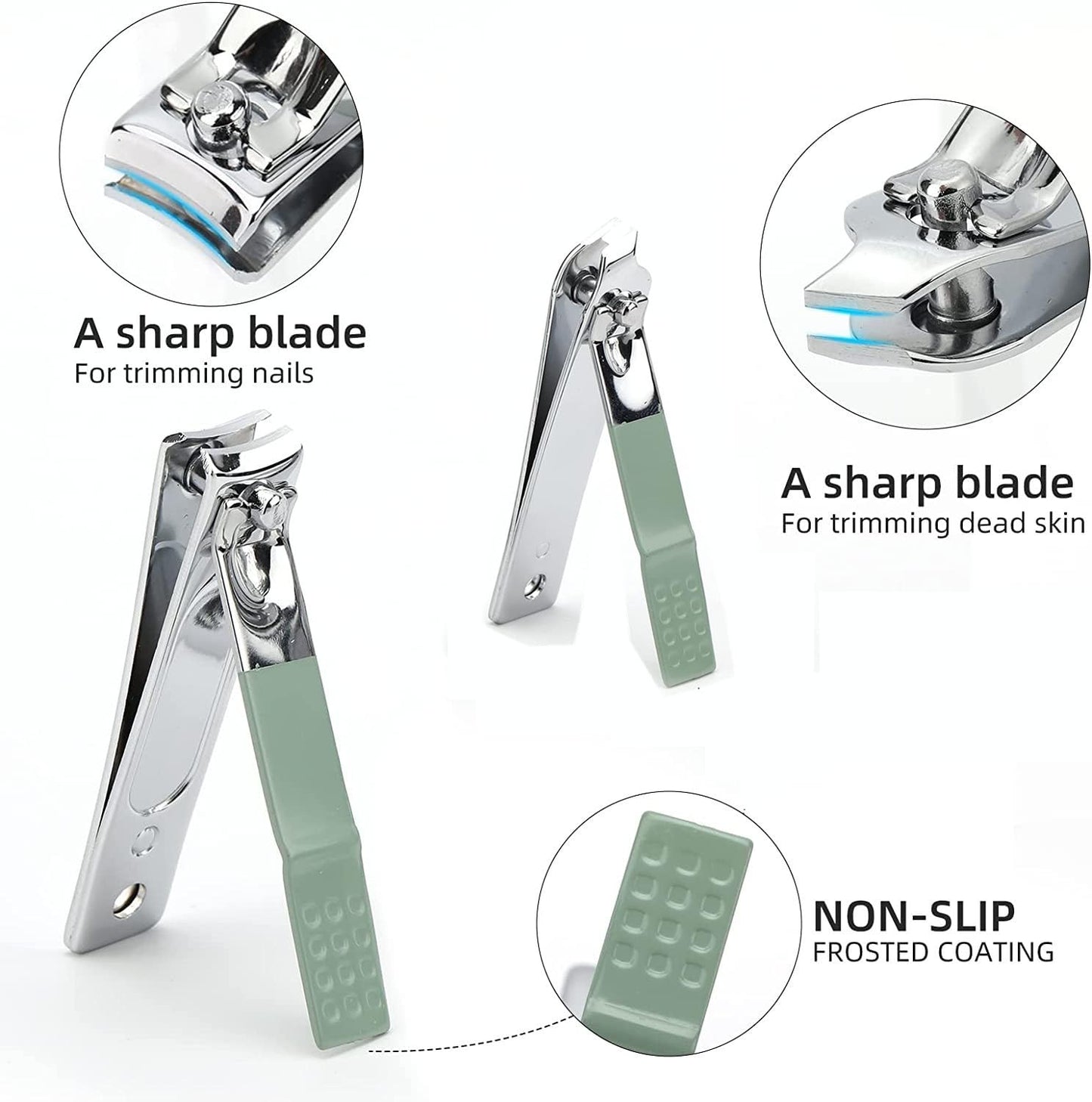 Manicure Set Pedicure Kit Nail Clipper Set Men Women 16 Pcs Personal Care Tools Kit with Portable Travel Case Professional Manicure Pedicure Tools Grooming Kit for Family Friends(Green)