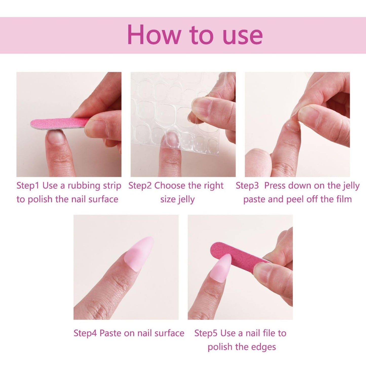 Long Square Press on Nails Fake Nails Artificial Nail Stick on Nail for Women, Red Cherry Design on Nude Pink with Pearl and Gold Accents