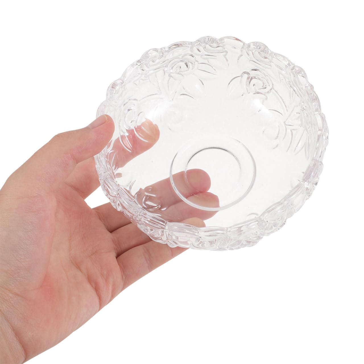 Housoutil Nail Soaking Bowl for Manicure and Pedicure Glass Hand Soak off Bowl for Polish Removal and Cuticle Softening 4.92X4.92X2.36 Inches