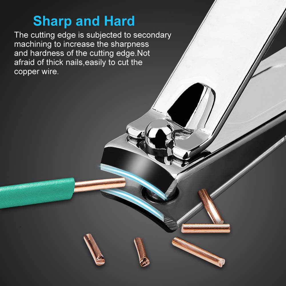 Yougai Nail Clippers Set - 18 Pcs Professional Manicure Pedicure Kit for Men Women, Stainless Steel Fingernail Toenail Clippers Cutters, Nail Care Grooming Tools with Leather Travel Case