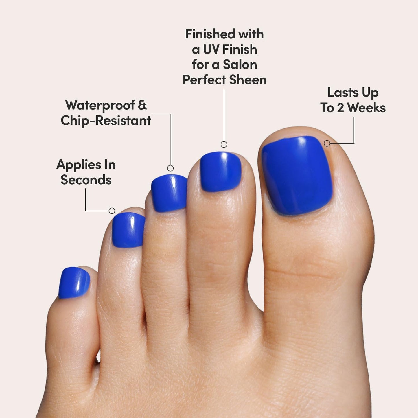 Glamnetic Press-On Nails Bundle - Azure Blue & Hailey | Bright Blue Short Round Fake Nails | Glazed Short Almond False Nails | Reusable, Salon-Quality Nail Kits
