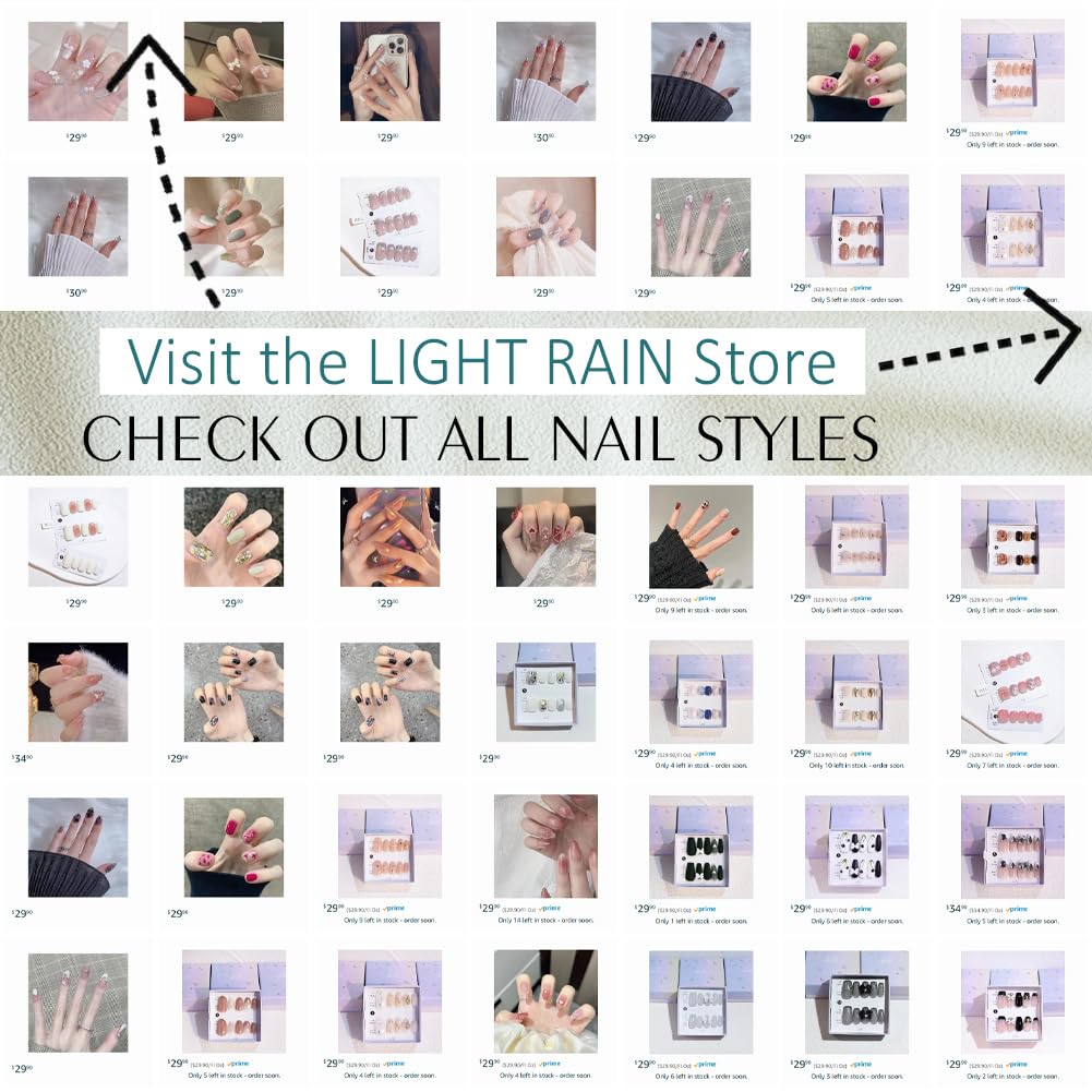 Light Rain Press on Nails - Universe, Large Size