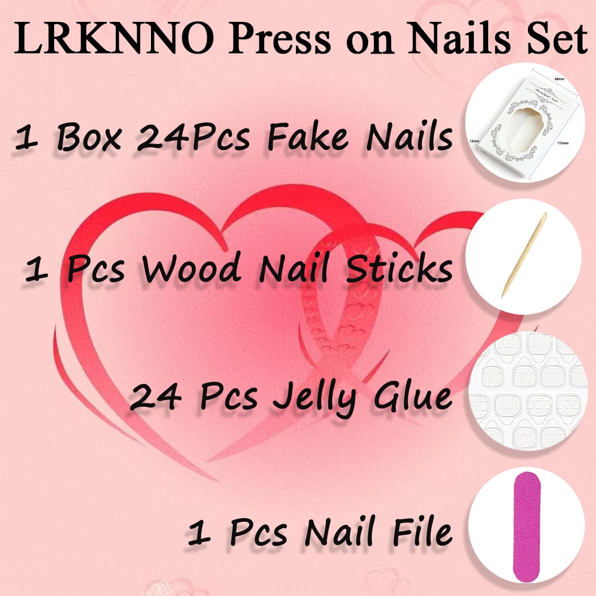 LRKNNO Cute Spring Press on Nails Almond Shape Medium Fake Nails with Small Flower Strawberry Bow Designs Green French Tip Glue on Nails Glossy Pink Acrylic Nails for Women Summer Manicure 30Pcs