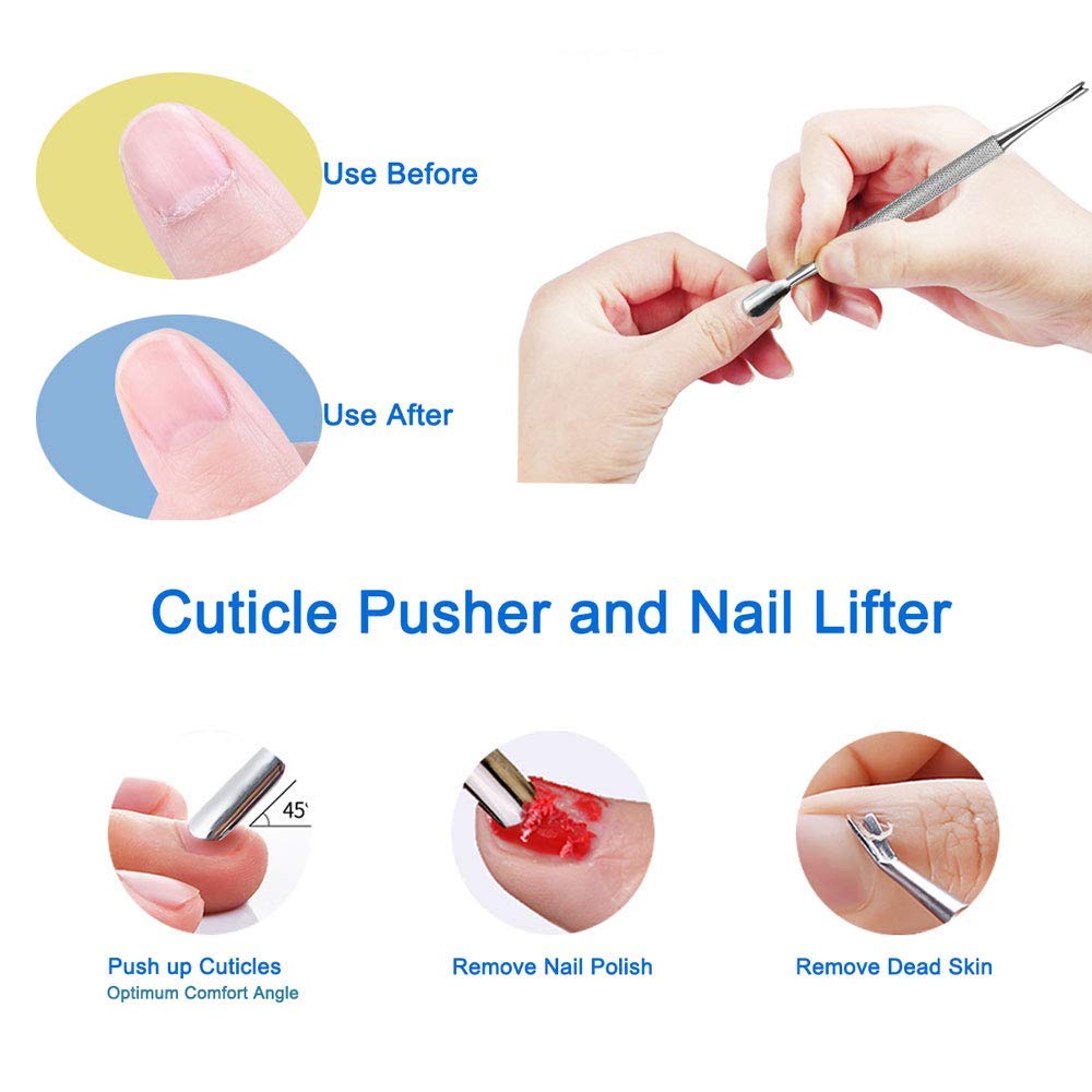 HIFAU Professional Cuticle Nippers Kit, Cuticle Trimmer with Cuticle Pusher & Other Durable Nail Care Manicure Kit for Women, Premium Stainless Steel & Ergonomic Design, Travel & Gift