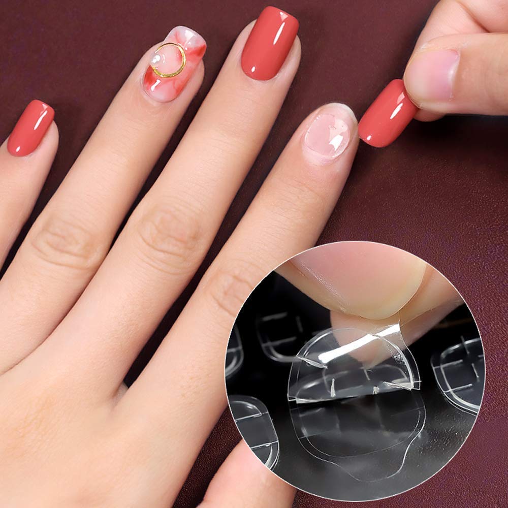 Mwellewm 240 Pcs 10 Sheets Nail Glue Stickers Double Side for Press on Nails Stickers,Waterproof Breathable False Nail Tips Jelly Adhesive Nail Tabs Glue