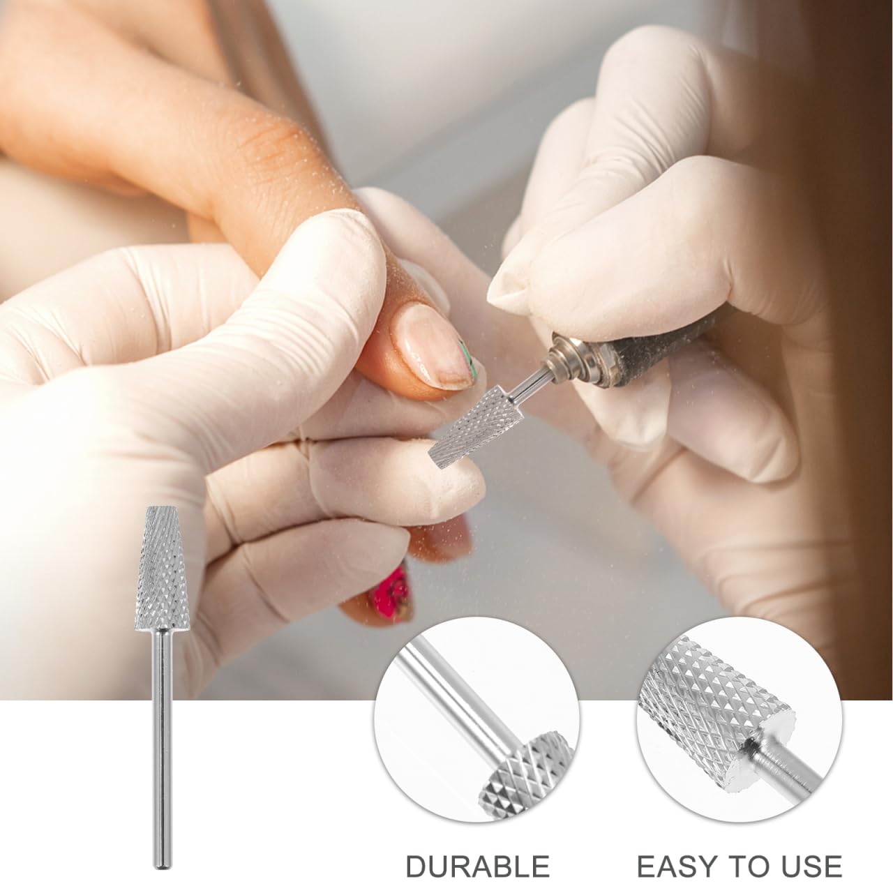 NOLITOY 2Pcs Nail Drill Bits Set Precision Manicure Grinding Heads for Nail Art Durable Polishing Tools for Salon and Home Use Lightweight Shaping and Dead Skin Removal Accessories