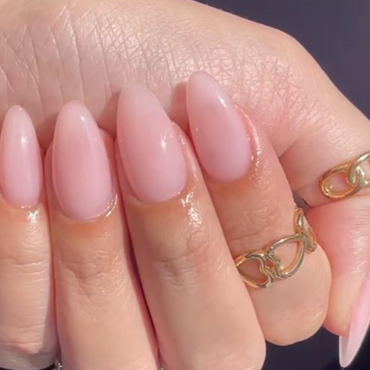 GLAMERMAID Nude Pink Press On Nails Short Almond, Handmade Jelly Soft Gel Nails Round Oval Fake Nails, Jelly Soft Gel Fake Nails Round Squoval, Extra Short Square Natural Nude Pink False Nails Tips