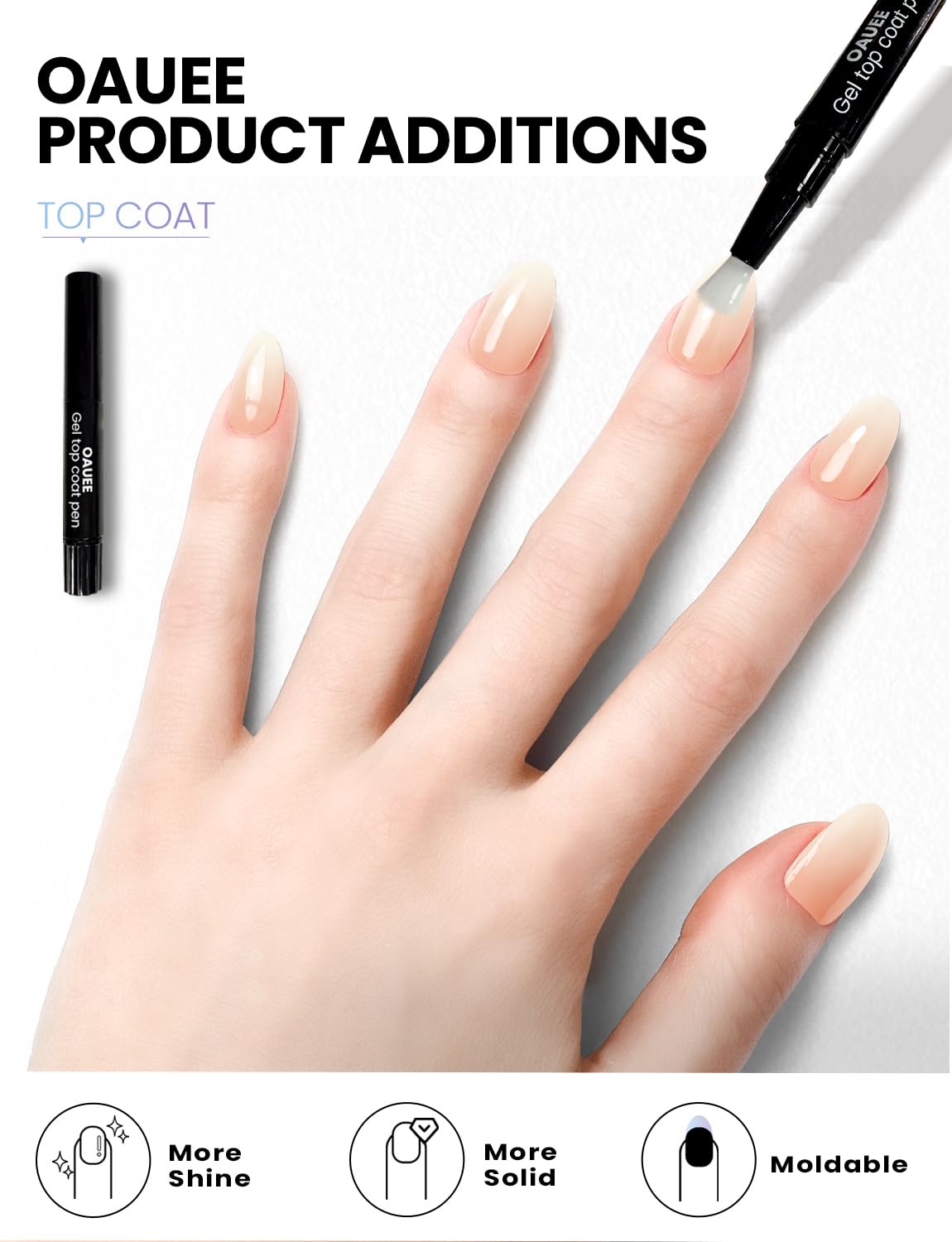 Oauee Semi Cured Gel Nail Strips | Built-In Gel Top Coat | UV Light Required | Salon Quality, Easy Application And Removal (Sunset Nectar)