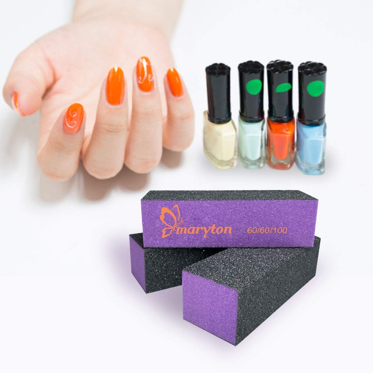 Nail Files and Buffers, 10 PCS Nail Buffer Blocks and 12 PCS Nail Files Manicure Tools Set for Acrylic Nails