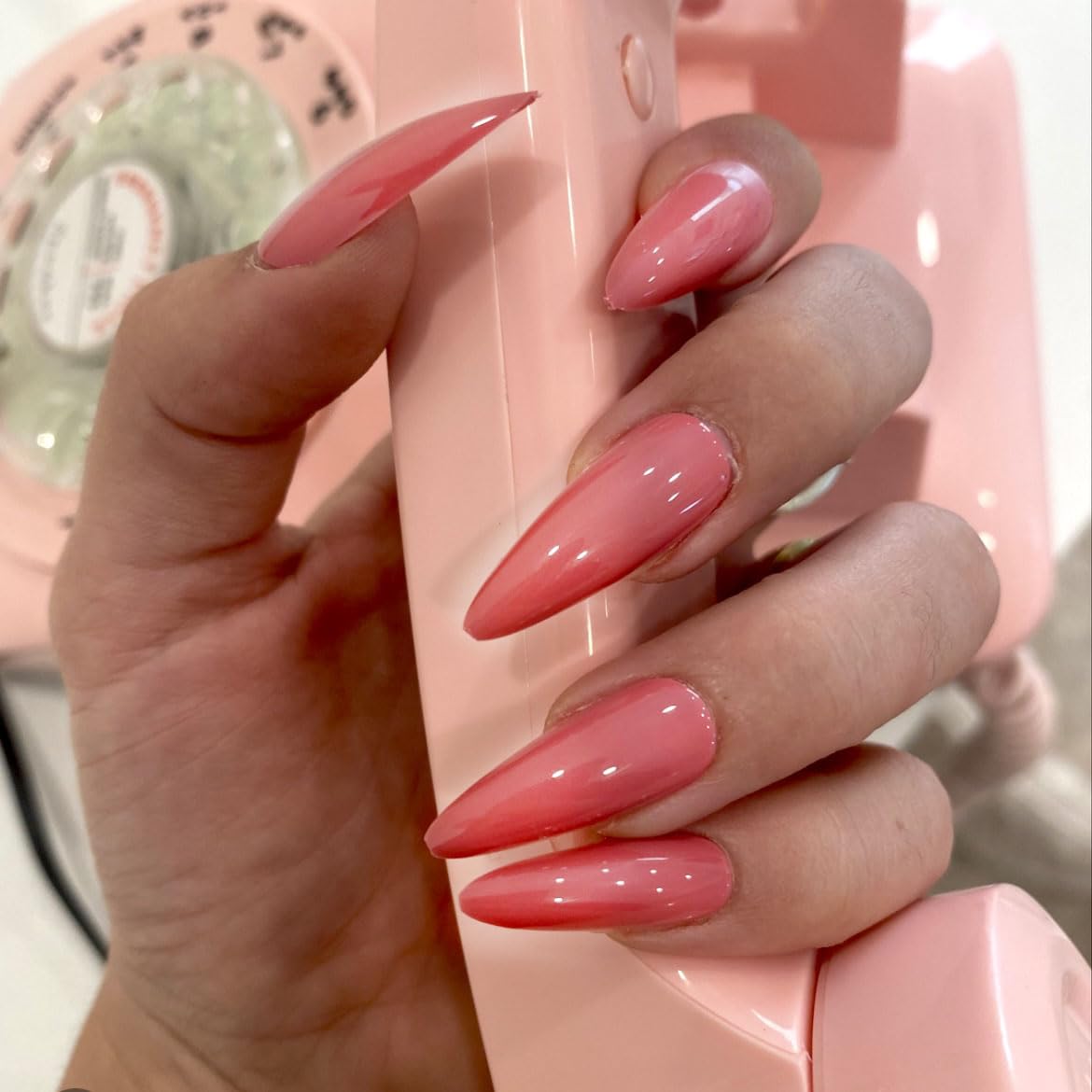 BUBBLEGUM BAE Press-On Nails by Lavaa Beauty | Long Stiletto | Pink Glossy Stiletto Nails