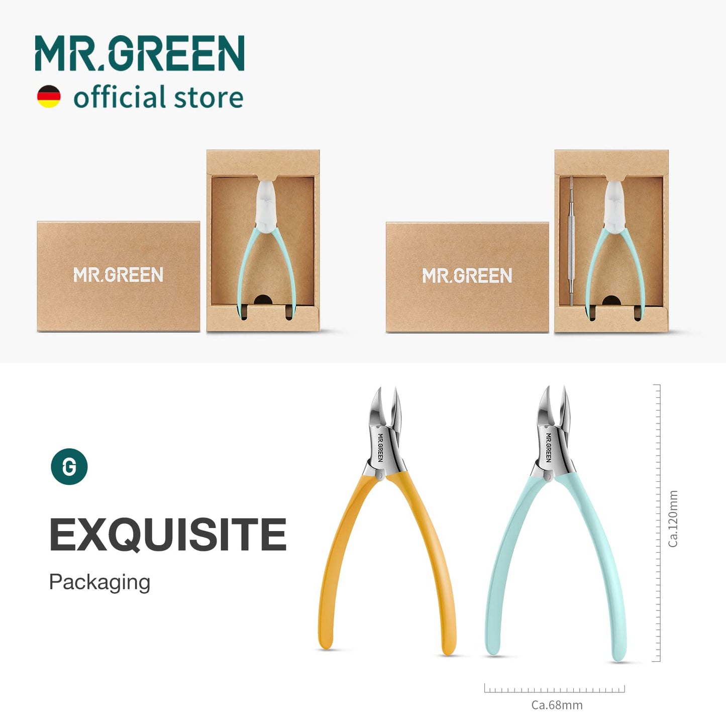 MR.GREEN Toenail Clippers Stainless Steel Ingrown Nail Cutter Thick and Hard Nails Pedicure Manicure Tools (Orange)