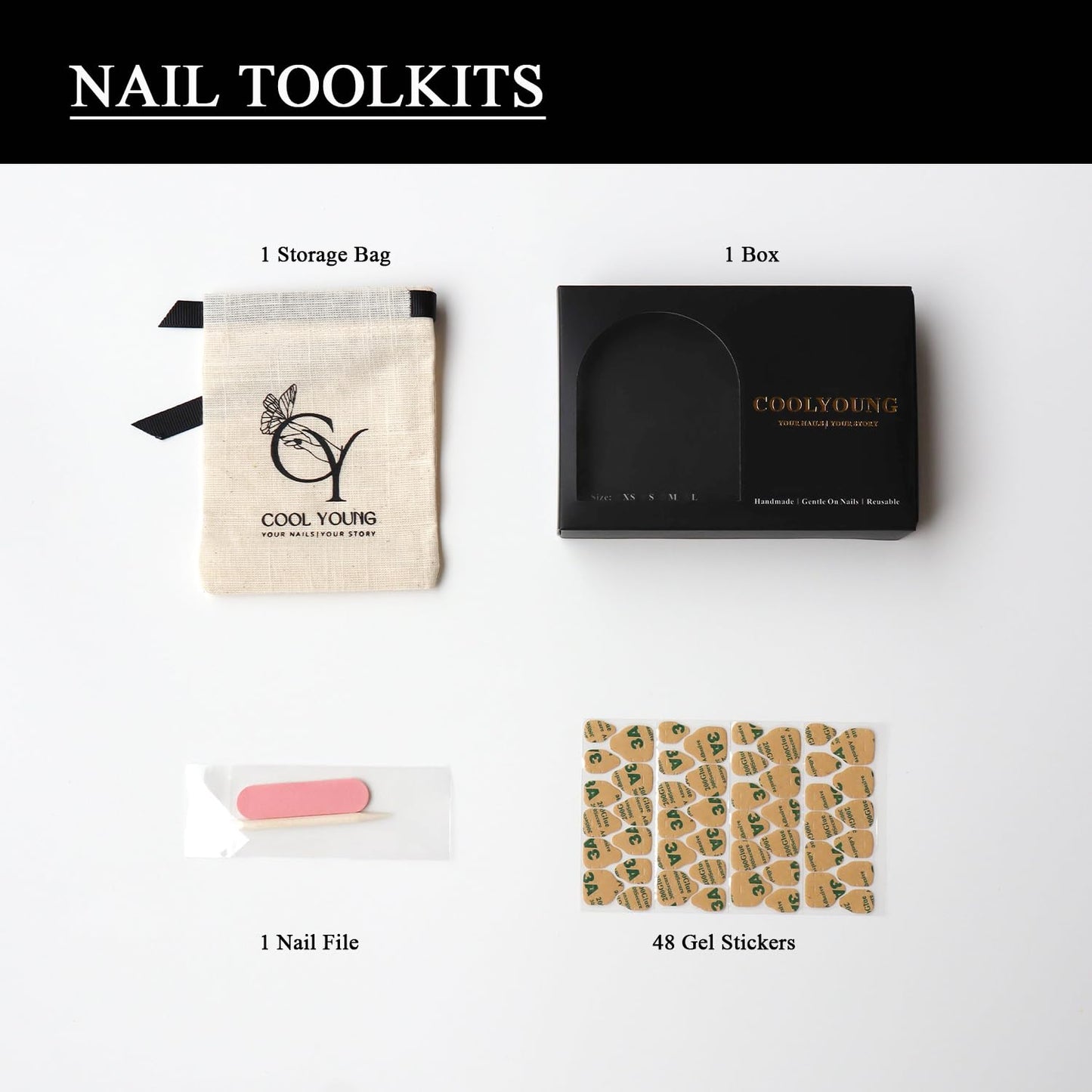 Homemade Press On Nails Fake Nails Coffin Press On Nails French Tip 3D Press On Nails Medium Nails Fake Acrylic Nails Thick Press On Nails Birthday Gifts For Women COOLYOUNG Nails, 10 PCS, Size M